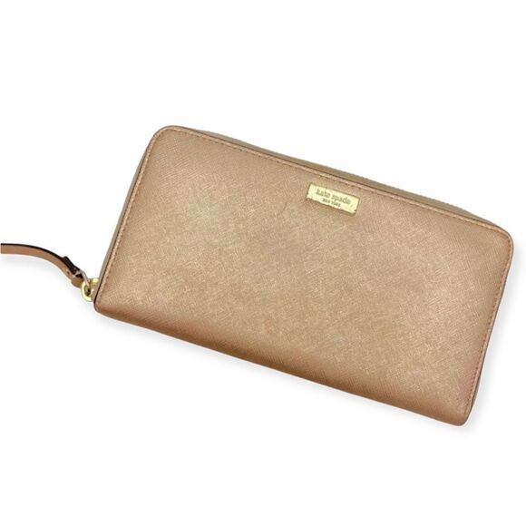 Kate Spade Leather Rose Gold Accordion Wallet - Picture 1 of 14
